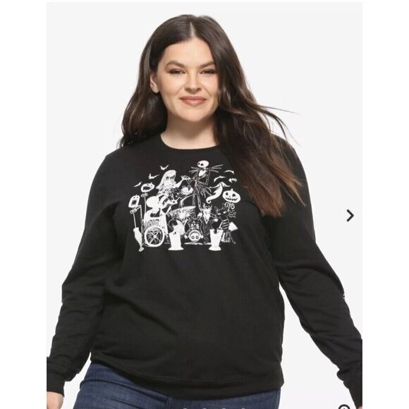 Nightmare Before Christmas Group Glow in the Dark Long Sleeve T Shirt Black Sz M - Picture 4 of 15